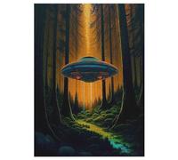 300 Piece Jigsaw Puzzle Alien Spaceship for Adults Wooden Puzzles Educational Game Challenge Toy 42×30cm