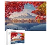 300 Piece Jigsaw Puzzle, Autumn Colors Reflecting on Lake with Swans