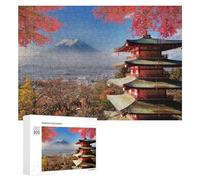 300 Piece Jigsaw Puzzle, Autumn in Japan Mount Fuji and Chureito Pago
