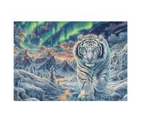 300 Piece Jigsaw Puzzle for Adults Aurora White Tiger 300 PCS 40x28cm Precision Cut Tight Fit No Burrs Perfect for Family Bonding Parent-14+ Interactive Game Holiday Indoor