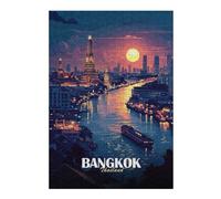 300 Piece Jigsaw Puzzle for Adults, Bangkok Thailand Cityscape at Sunset