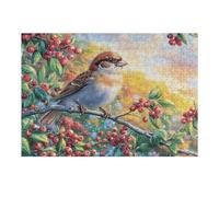 300 Piece Jigsaw Puzzle for Adults Berry Titmouse 300 PCS 40x28cm Rainy Day Indoor Activity Perfect for 14+s Teens Adults Family Fun Safe No Burrs Material Gift