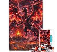 300 Piece Jigsaw Puzzle for Adults, Black Dragon Attacking Ancient City