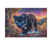 300 Piece Jigsaw Puzzle for Adults Black Panther Flower Border 300 PCS 40x28cm Stress Relief Anxiety Reduction Puzzle Perfect for Office Workers Daily Unwind After Long Work Hours