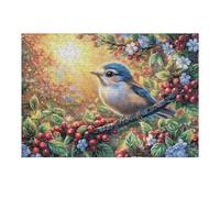 300 Piece Jigsaw Puzzle for Adults Bluebird Flower Garden 40x28cm Framable Home Decor Artwork HD Clear Details Dust-Free Smooth Assembly Experience No Puzzle Dust