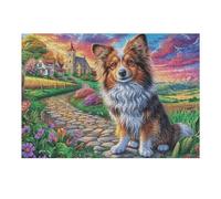 300 Piece Jigsaw Puzzle for Adults Border Collie Fall Farm 40x28cm Beginner Friendly Smooth Assembly Great for Daily Relaxation Brain Exercise Hand-Eye Coordination
