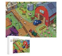 300 Piece Jigsaw Puzzle for Adults, Farmland Fun A Barnyard Adventure
