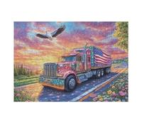 300 Piece Jigsaw Puzzle for Adults Fire Truck Sunset Field 300 PCS 40x28cm Christmas Ideal for Indoor Activities Rainy Days Weekends Family Time Together Fun Hobby