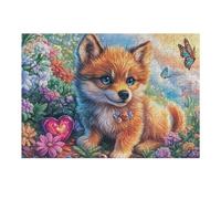 300 Piece Jigsaw Puzzle for Adults Fox Christmas Wreath 40x28cm Precision Cut Tight Fit No Burrs Perfect for Family Bonding Parent-14+ Interactive Game Holiday Indoor