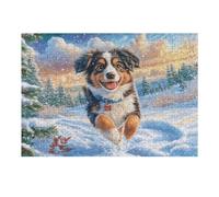 300 Piece Jigsaw Puzzle for Adults Husky Christmas Snowy 40x28cm Holiday Party Activity Perfect for Christmas New Year Gathering Family Friends Fun Timegift