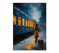 300 Piece Jigsaw Puzzle for Adults, Last Train - A Pause Before the Goodbye