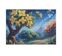 300 Piece Jigsaw Puzzle for Adults Moonlit Flower Tree 300 PCS 40x28cm Framable Wall Art for Office Cafe Decor Unique Artistic Display for Commercial Space Decor Gift