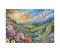 300 Piece Jigsaw Puzzle for Adults Mountain Flower Path 300 PCS 40x28cm Beginner Level Puzzle for New Players Easy Assembly Smooth Experience All Ages Friendly Gift