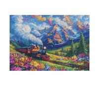 300 Piece Jigsaw Puzzle for Adults Mountain Flower Path 300 PCS 40x28cm Stress Relief Anxiety Reduction Puzzle Perfect for Office Workers Daily Unwind After Long Work Hours
