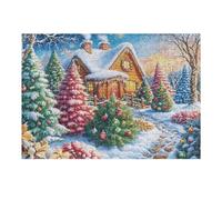 300 Piece Jigsaw Puzzle for Adults Snowy Christmas Cabin Winter 40x28cm Stress Relief Anxiety Reduction Puzzle Perfect for Office Workers Daily Unwind After Long Work Hours