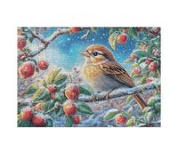 300 Piece Jigsaw Puzzle for Adults Sparrow Bird Flower Garden 300 PCS 40x28cm Framable Wall Art for Office Cafe Decor Unique Artistic Display for Commercial Space Decor Gift