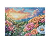 300 Piece Jigsaw Puzzle for Adults Spring Cottage Flower Field 40x28cm Valentine's Day Gift for Couple Fun Bonding Activity Smooth Assembly Leisure Time Together