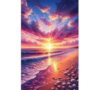 300 Piece Jigsaw Puzzle for Adults Sunrise Ocean Shell - Fun Challenges & Brainteasing Adult Jigsaws - Puzzle Games 300 Piece