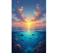 300 Piece Jigsaw Puzzle for Adults Sunset Ocean, Fun Challenges, Puzzle Game, Perfect for Relaxation, Puzzles for Adults 300 Pieces