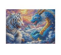 300 Piece Jigsaw Puzzle for Adults Tiger Vs Dragon 300 PCS 40x28cm Holiday Party Activity Perfect for Christmas New Year Gathering Family Friends Fun Timegift