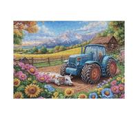 300 Piece Jigsaw Puzzle for Adults Tractor Fall Farm Field 40x28cm for Couple Fun Bonding Activity Together Framable Home Wall Decor Gift