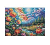 300 Piece Jigsaw Puzzle for Adults Tropical Flower Sunset Sky 40x28cm Intermediate Level Puzzle Great for Skill Improvement Logical Reasoning Training Brain Exercise
