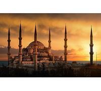 300 Piece Jigsaw Puzzle For Adults, Turkey Islam Blue Mosque Sunset Brain Challenge Jigsaw Puzzle 38x26CM