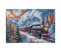 300 Piece Jigsaw Puzzle for Adults Vintage Steam Train 300 PCS 40x28cm Summer Holiday Activity Great for Vacation Travel Home Leisure Relaxing Hobby Time Gift