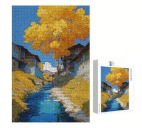300 Piece Jigsaw Puzzle for Adults, Yellow & Tree Premium Wooden Puzzles with Poster, Classic Cut, Interlocking Pieces for Home Decor & Mindfulness 16 x 11 in - Aged 14+ Only (Not a Toy) P3#851