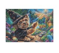 300 Piece Jigsaw Puzzle for Adults Yorkshire Terrier Witch Hat Halloween 40x28cm Collectible Puzzle for Hobbyists Premium Quality Long Lasting Vibrant Print No Fading Gift