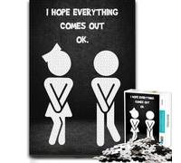 300 Piece Jigsaw Puzzle, Funny Bathroom - I Hope Everything Comes Out