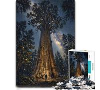 300 Piece Jigsaw Puzzle, Giant Sequoia Night Sky - Nature Poster, Myst