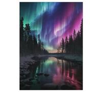 300 Piece Jigsaw Puzzle Northern Lights in Norway for Adults Wooden Puzzles Educational Game Challenge Toy 42×30cm