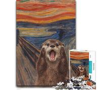 300 Piece Jigsaw Puzzle, Otter Screaming in Edvard Munch's The Scream