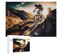 300 Piece Jigsaw Puzzle, Riding into the Sunset Mountain Bike Adventu
