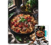 300 Piece Jigsaw Puzzle, Spaghetti with Cherry Tomatoes and Basil
