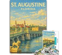 300 Piece Jigsaw Puzzle, St. Augustine Travel Poster - Vintage Histori