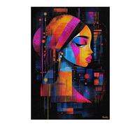 300 Piece Jigsaw Puzzle, The Girl with a Pearl Earring - Neon Abstract