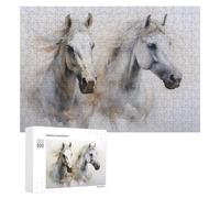 300 Piece Jigsaw Puzzle, Whispering Winds A Pair of Graceful Horses i