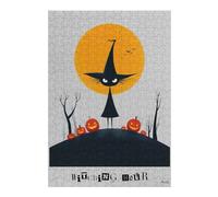 300 Piece Jigsaw Puzzle, Witching Hour - Cute Halloween Witch Art