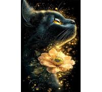 300 Piece Jigsaw Puzzles for Adults, Abstract Cat Flowers 15x10.2 inch, Challenging Brain Teaser Puzzle, Premium Cardboard Hobby Gift for Adults & Seniors