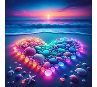 300 Piece Jigsaw Puzzles for Adults Beach Pebbles Heart, Educational Games, Impossible Hard Difficult Challenging, Relaxation Jigsaw Puzzles for Adults 300 Pieces 13.8x13.8 inch