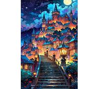 300 Piece Jigsaw Puzzles for Adults Cartoon City Puzzle Fun Challenges Perfect for Relaxation Letter Printed on Back Interlock Perfectly No Dust for Men Women Elders Seniors 15.6 x 11 inch