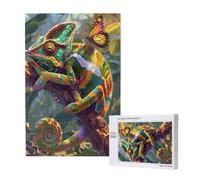 300 Piece Jigsaw Puzzles for Adults Chameleon Jigsaw Comes with Packaging Box and Reference Pictures,Fun Joyful Family Entertainment Games,Challenging Adult Puzzles Gift Home Decor Butterfly M-1968