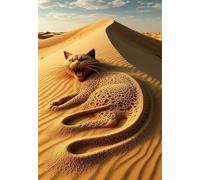 300 Piece Jigsaw Puzzles for Adults Desert Animals Cats Puzzle Fun Challenges Perfect for Relaxation Letter Printed on Back Interlock Perfectly No Dust for Men Women Elders Seniors 15 x 10.2 inch