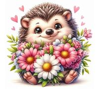 300 Piece Jigsaw Puzzles for Adults Flower Animal Hedgehog, Educational Games, Impossible Hard Difficult Challenging, Relaxation Jigsaw Puzzles for Adults 300 Pieces 13.8x13.8 inch