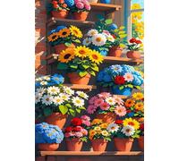 300 Piece Jigsaw Puzzles for Adults - Flower Pot - Eco Matte Anti-Glare Print, Precision Fit Interlocking Pieces with Letter Zone Backing 20.47x14.96 ich