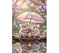 300 Piece Jigsaw Puzzles for Adults, Flower Umbrella Hamster Classic Puzzle, 15x10.2 inch, Premium Interlocking No Dust, Family Indoor Activity