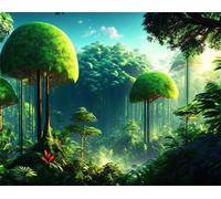 300 Piece Jigsaw Puzzles for Adults, Impossible Hard Difficult Challenging jigsaw puzzle 300 pieces adult Puzzles Classic Educational Games 40x28cm,Green Tropical Woods