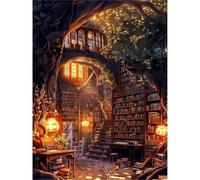 300 Piece Jigsaw Puzzles for Adults, Impossible Hard Difficult Challenging jigsaw puzzle 300 pieces adult Puzzles Classic Educational Games 40x28cm,Library Sunset Tree